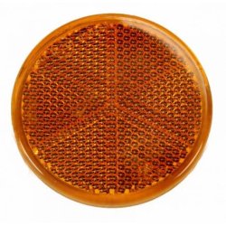 Radex Orange Rund Sidemarkerings Reflektor m. Kl�b, Diameter � 60 mm.