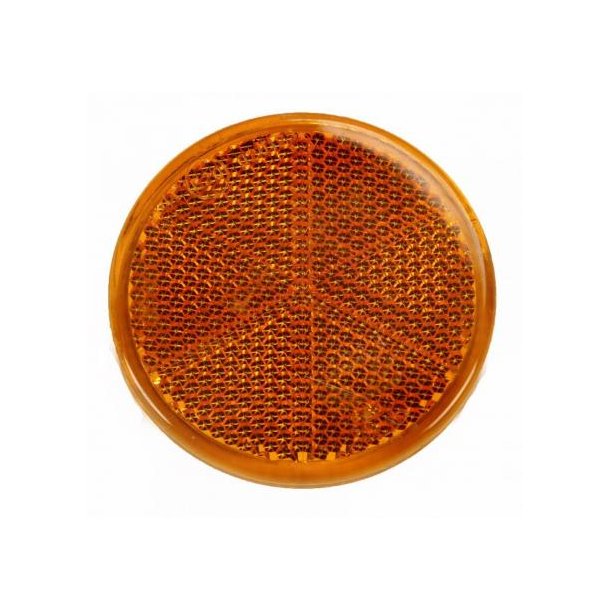 Radex Orange Rund Sidemarkerings Reflektor m. Klb, Diameter  60 mm.