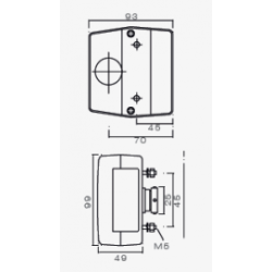 Aspck Minipoint V / H Trailer Baglygte m. prer og bajonetstik.