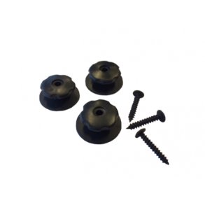 Plastik Fjong knapper 20 stk. Lev. incl. trskruer. Fremstillet i sort plast