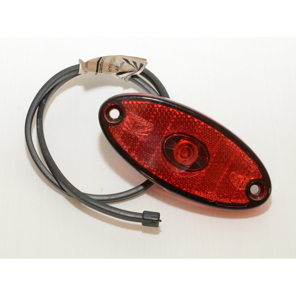ASPCK Flatpoint II LED, rdt positionslys med reflektor, med 500 mm DC fladt kabel.