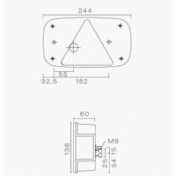 Aspck Multipoint III Hjre Baglygte med 5 polet multistik og baklys