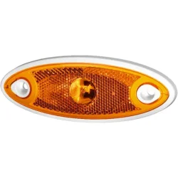 Orange Hella LED oval Side Markeringslygte med hvid kant