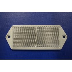 Hvid Frontmarkerings Reflektor m. Skruehuller, M�l: 125 x 51 mm.