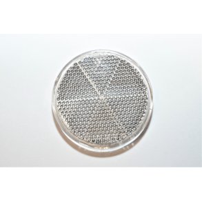 Hvid Rund frontmarkerings reflektor m. klbepude. Diam. 60 mm