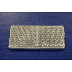 Reflektor Hvid frontmarkerings reflektor m. klbepude. Ml : 90 x 40 mm