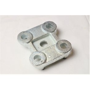 Montageplade / modholdsplade for U bjler med 4 huller for fastgrelse af 1 og 2 lags bladfjeder P bl.a. Ifor Williams Trailer