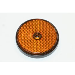 Radex Orange Rund Sidemarkerings Reflektor m. Skruehul, Diameter � 60 mm.