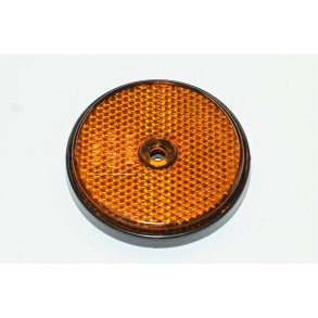 Radex Orange Rund Sidemarkerings Reflektor m. Skruehul, Diameter  60 mm.