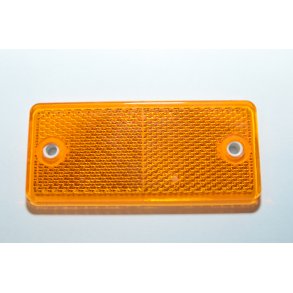 Orange sidemarkerings reflektor m. klb og huller. Ml : 90 x 40 mm