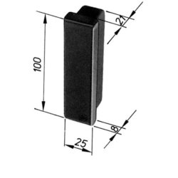 Plast Prop 100 x 25 mm til Alu sider trailer Farve sort.