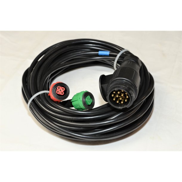 5 m Radex dobbelt kabel med 13 polet stik og 2 stk. 5 polet stik