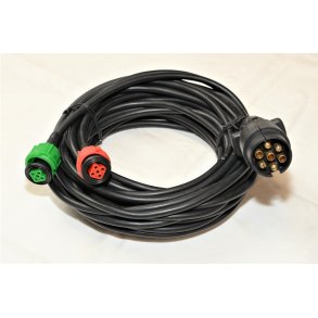 Radex 5 m dobbelt kabel med 7 P. stik og 2 stk. 5 polet multistik