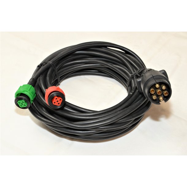 Radex 5 m dobbelt kabel med 7 P. stik og 2 stk. 5 polet multistik