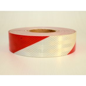 R�d/Hvid Reflekstape Kvalitet  Bredde 50 mm