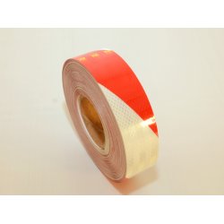 R�d/Hvid Reflekstape Kvalitet  Bredde 50 mm