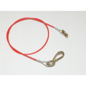 Sikkerhedsvire lngde 140 cm med karabinhage og ring