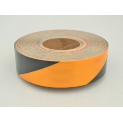 Sort/Gul Reflekstape Kvalitet  Bredde 50 mm