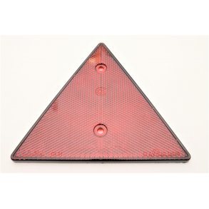 Trekantet Rd reflektor med 2 stk. skruehuller. Ml : 160 x 160 x 160 mm. 