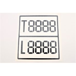 Vgttavle til pklbning digitale tal med sorte bogstaver.