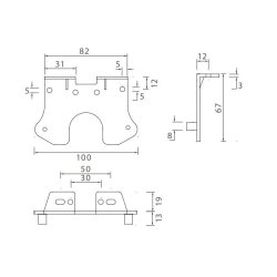 Aspck Flatpoint II  holder sort plast med vinkel