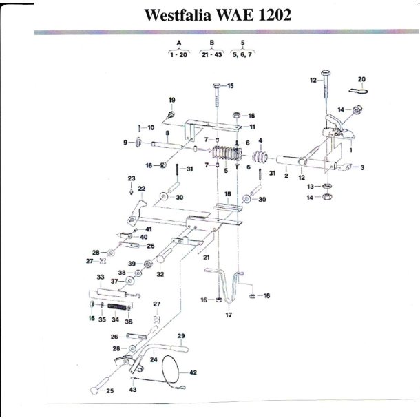 Westfalia Splittegning af WAE 1202