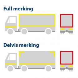 Hvid 3M Reflekstape til lastbiler og trailere. UN ECE 104 godkendt.