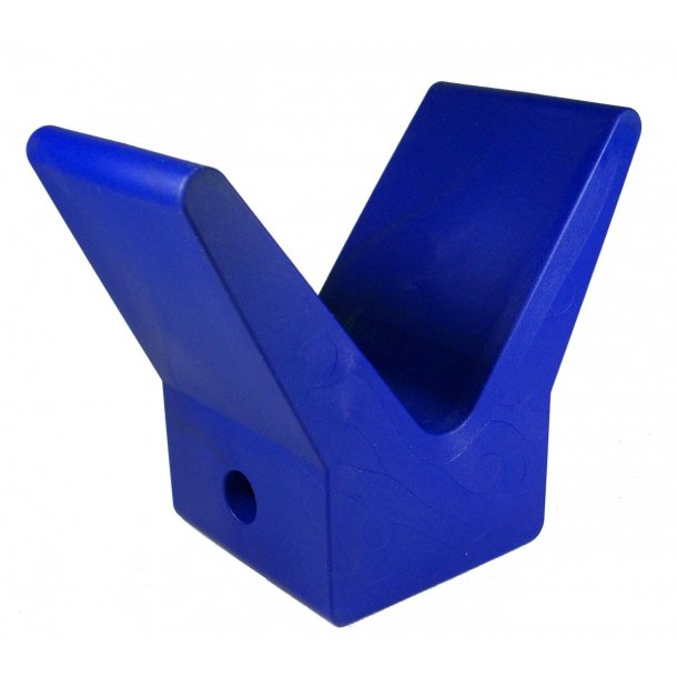 Stvnsttte V form for bdtrailer bl hrd plast (polypropylen) , 105 x 68 mm. ,  13 mm.