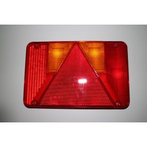 Hjre glas til Radex Baglygte Model 5901 med udbygget nr. plade lys. Ml : 220 x 140 mm