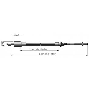 Bremsekabel til KNOTT bremser model Longlife. M�l : 1530 / 1740 mm.