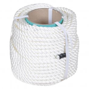 Fortjringsreb 3 slet bld, 16 mm x 40 m. lang. Farve Hvid, Materiale Polypropylen. Brudstyrke 3700 kg. Flyder p vandet.